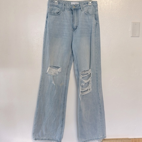 Vervet by Flying Monkey Full Size Mid Rise Distressed Cropped Flare Jeans main image 0